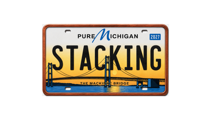 2027 Stacking Across America License Plate MICHIGAN Colorized 1 oz Copper Bar (Series 2)
