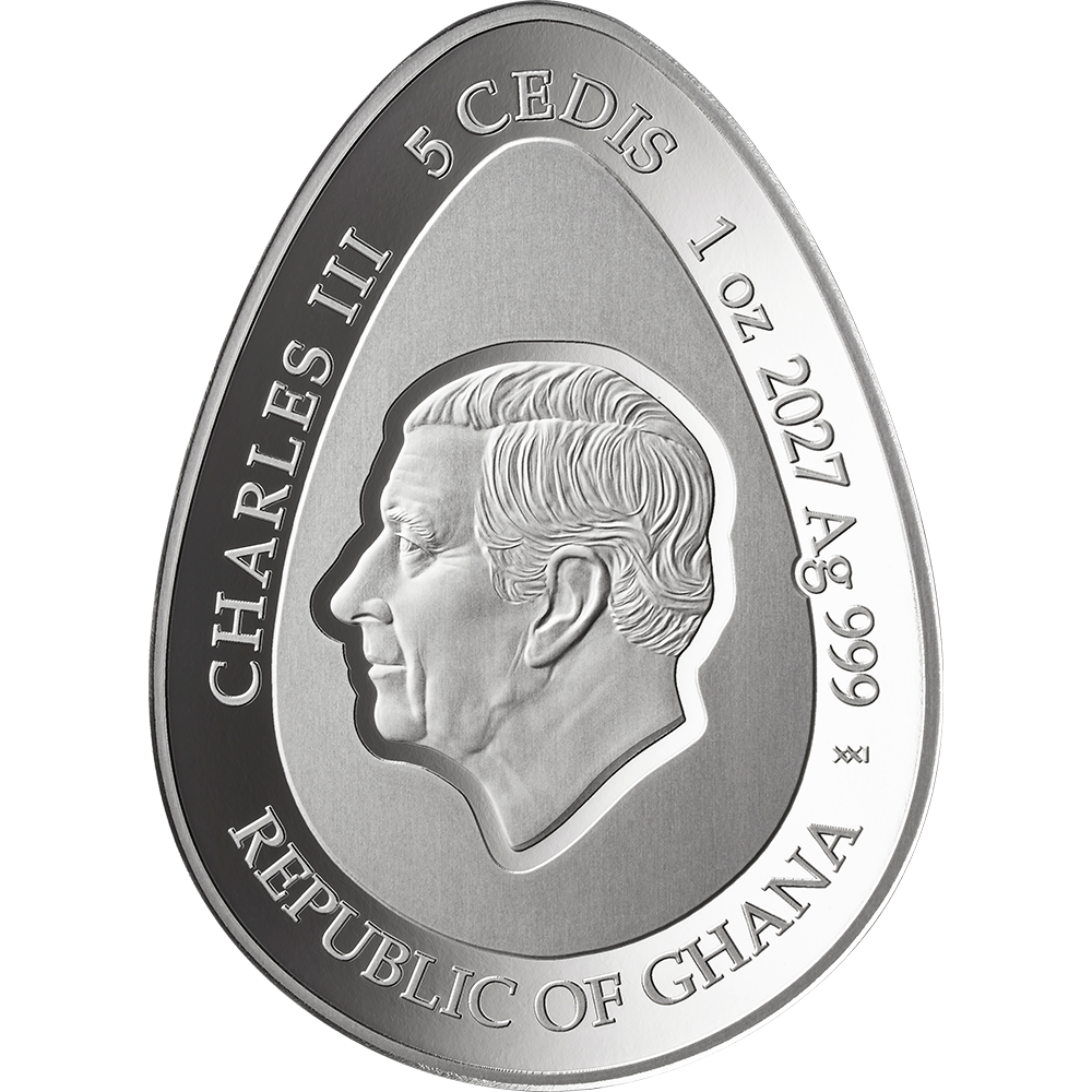 2027 Ghana Pysanka Charunok Egg 1 oz Silver Coin