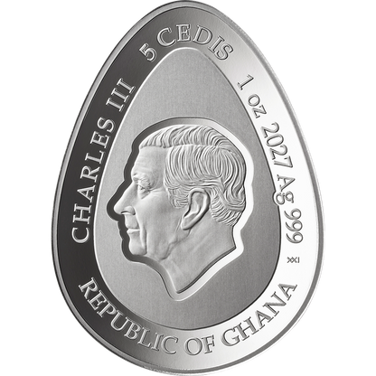 2027 Ghana Pysanka Charunok Egg 1 oz Silver Coin