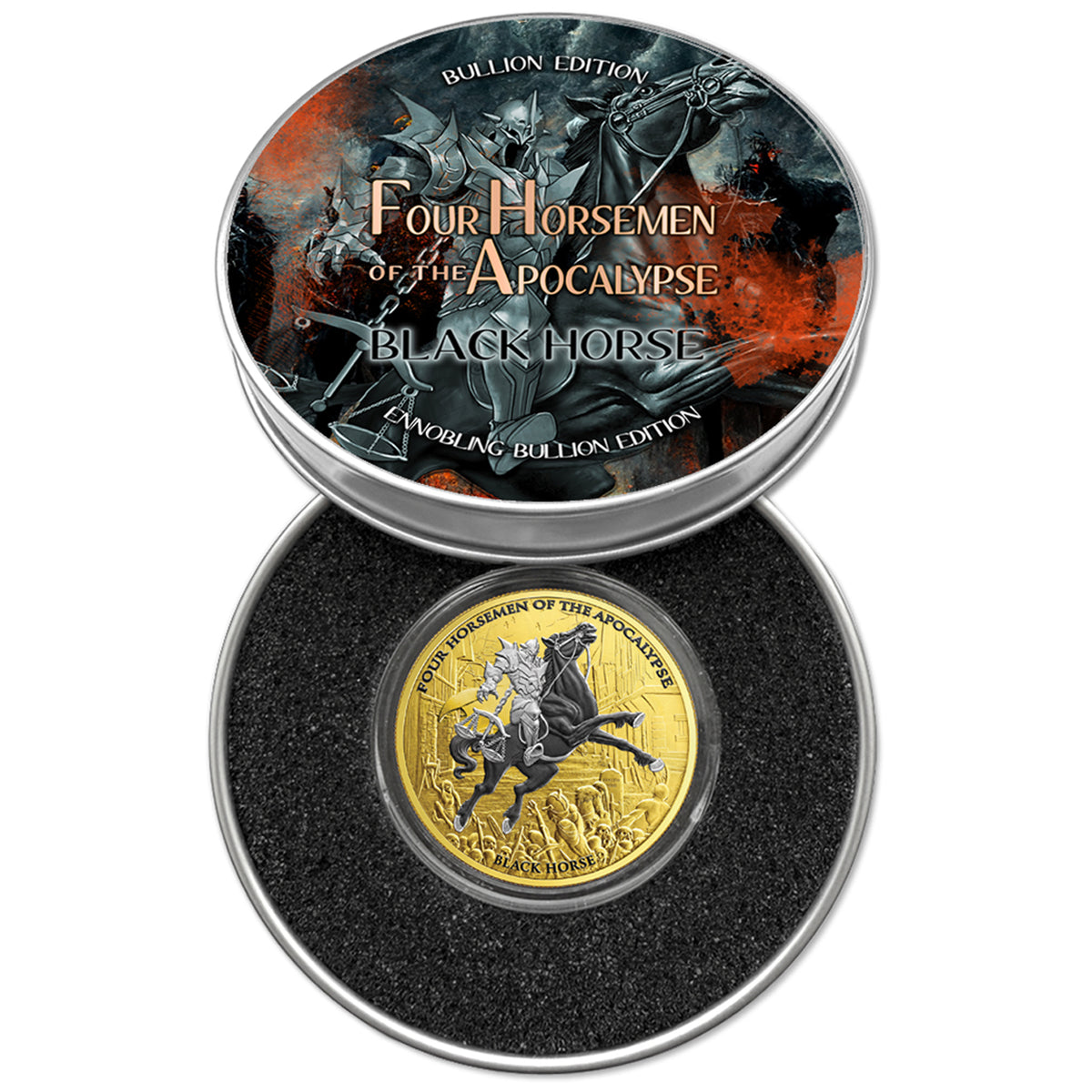 2026 Carpathian Four Horsemen of the Apocalypse Black Horse - Ennobled Edition 1 oz Silver Coin