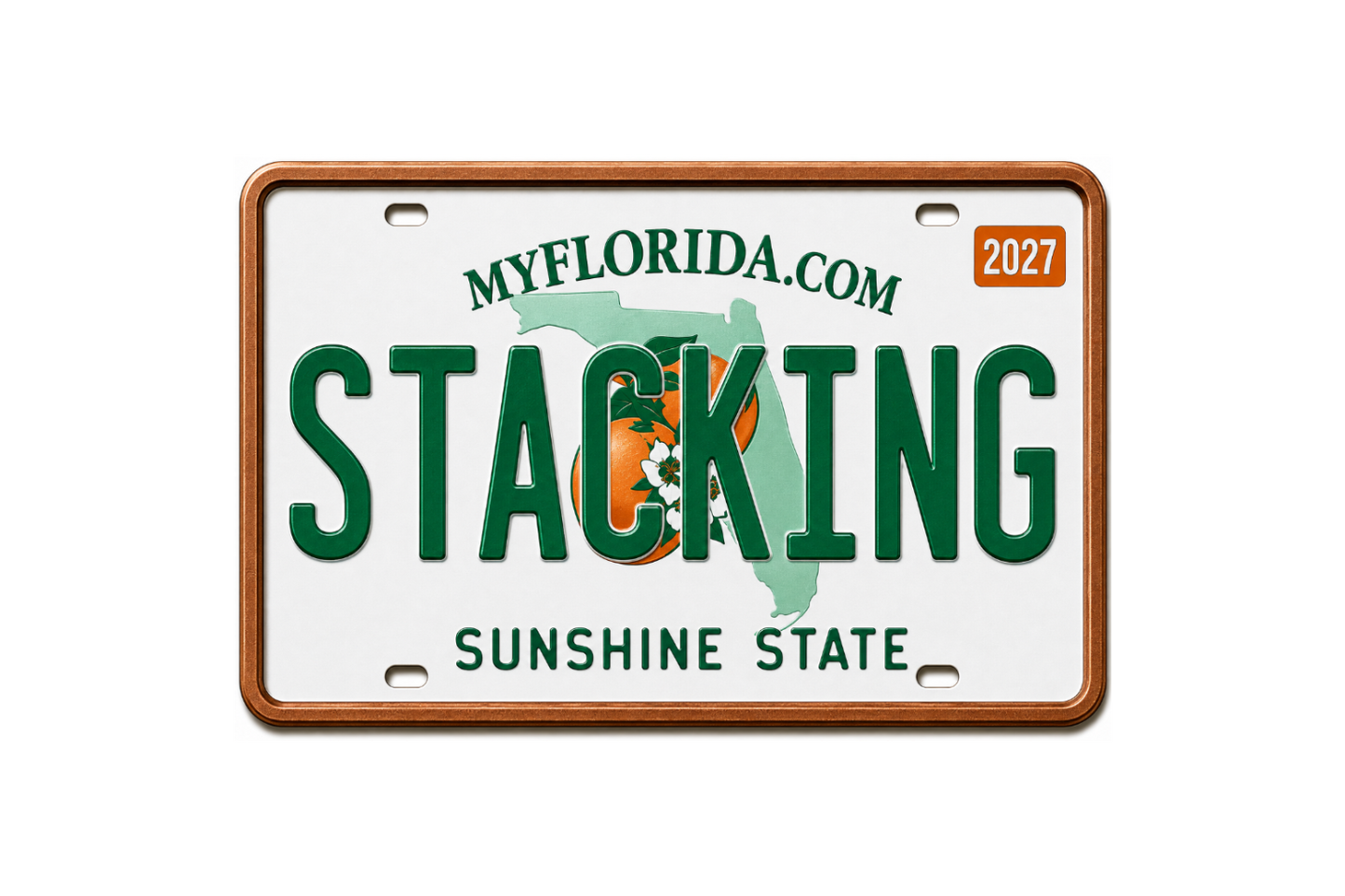 2027 Stacking Across America North Carolina License Plate
