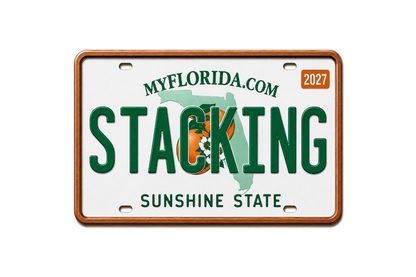 2027 Stacking Across America North Carolina License Plate