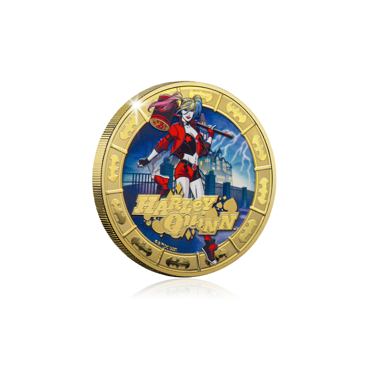 2025 Solomon Islands DC Harley Quinn Gold Plated 27.5g CN Coin in Card (07/13)