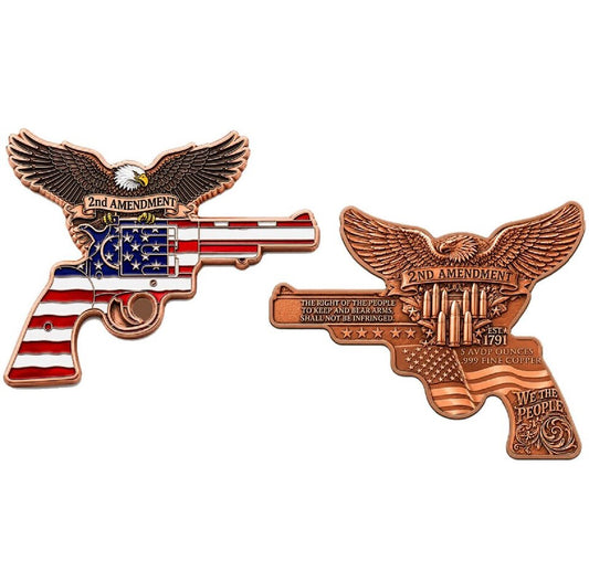 2nd Amendment Freedom Eagle Colorized 5 oz Copper Medal (06/22)