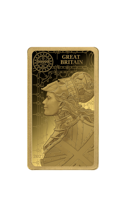 2027 Solomon Islands WPB Steampunk Britannia 1/200 oz Gold Coin - Capsule