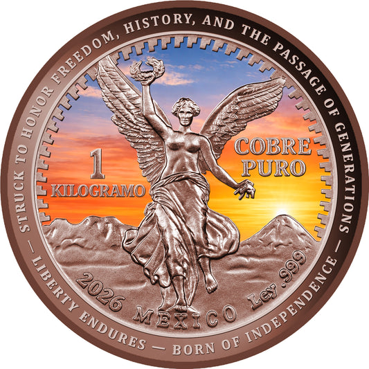 2026 Cameroon Vintage Sunset Libertad 1 Kilo Copper Coin (06/26)