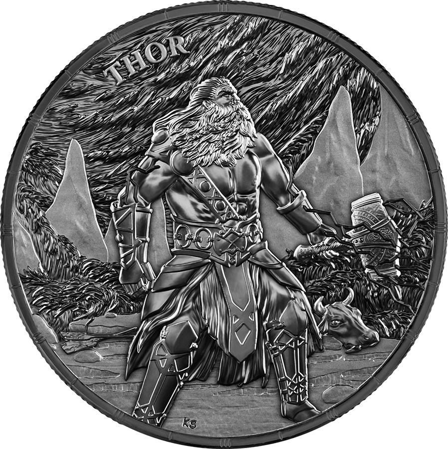 2026 Germania Ragnarok - Thor Black BU 1 oz Silver Coin