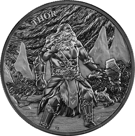 2026 Germania Ragnarok - Thor Black BU 1 oz Silver Coin