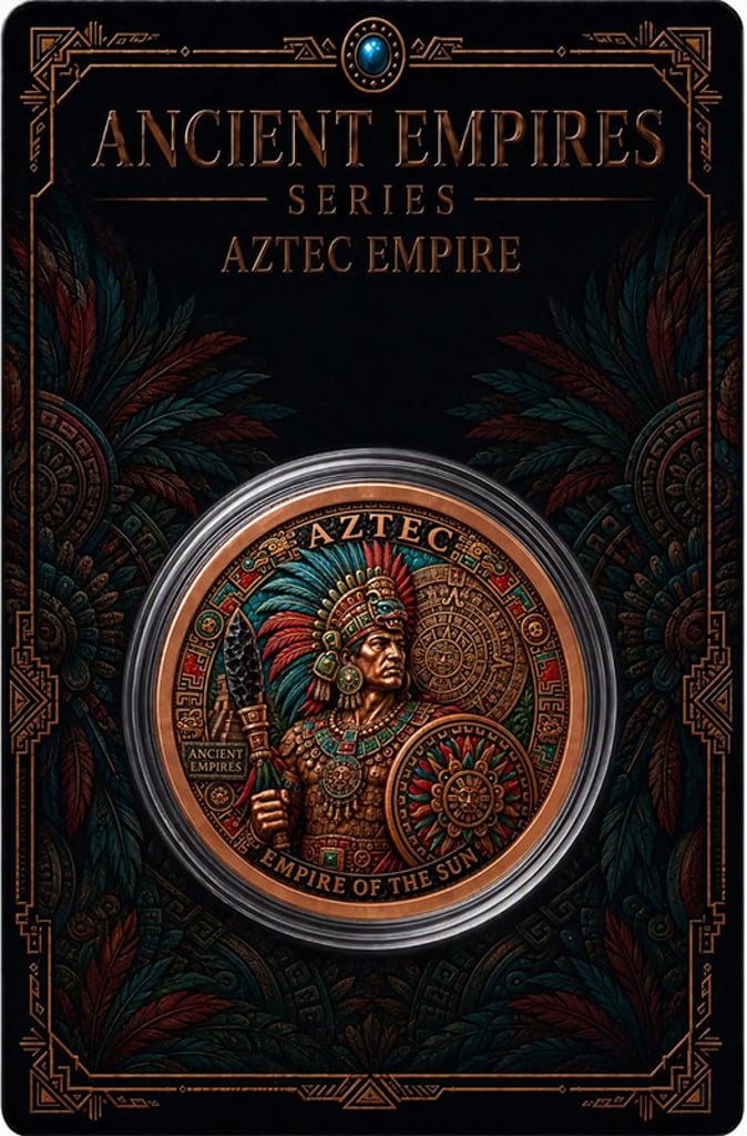 2026 Ancient Empires - Aztec Empire Colorized 1 oz Copper Round in Card