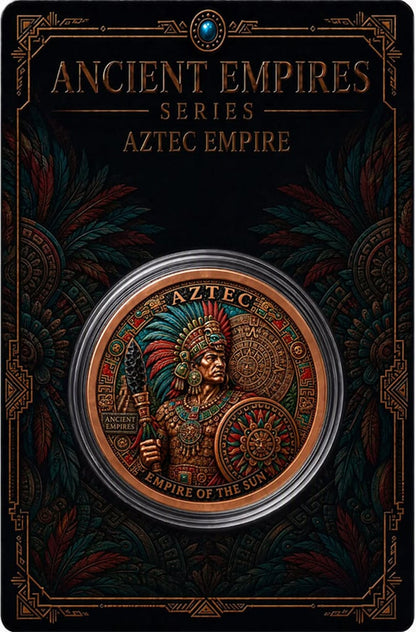 2026 Ancient Empires - Aztec Empire Colorized 1 oz Copper Round in Card