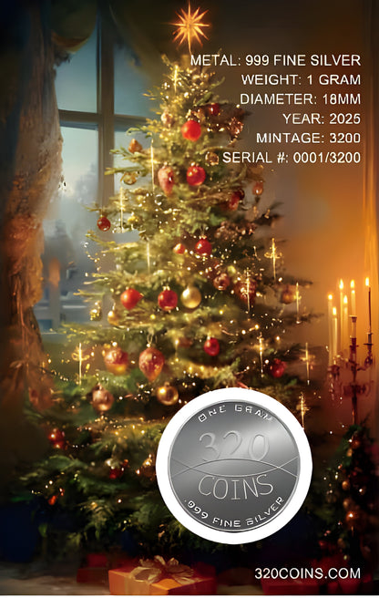 In Stock! 2025 Santa Claus Colorized 1g SILVER Round in Card