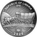 2026 Liberia Oregon Trail 100th Ann. Silver Plated 1 Kilo Copper Coin