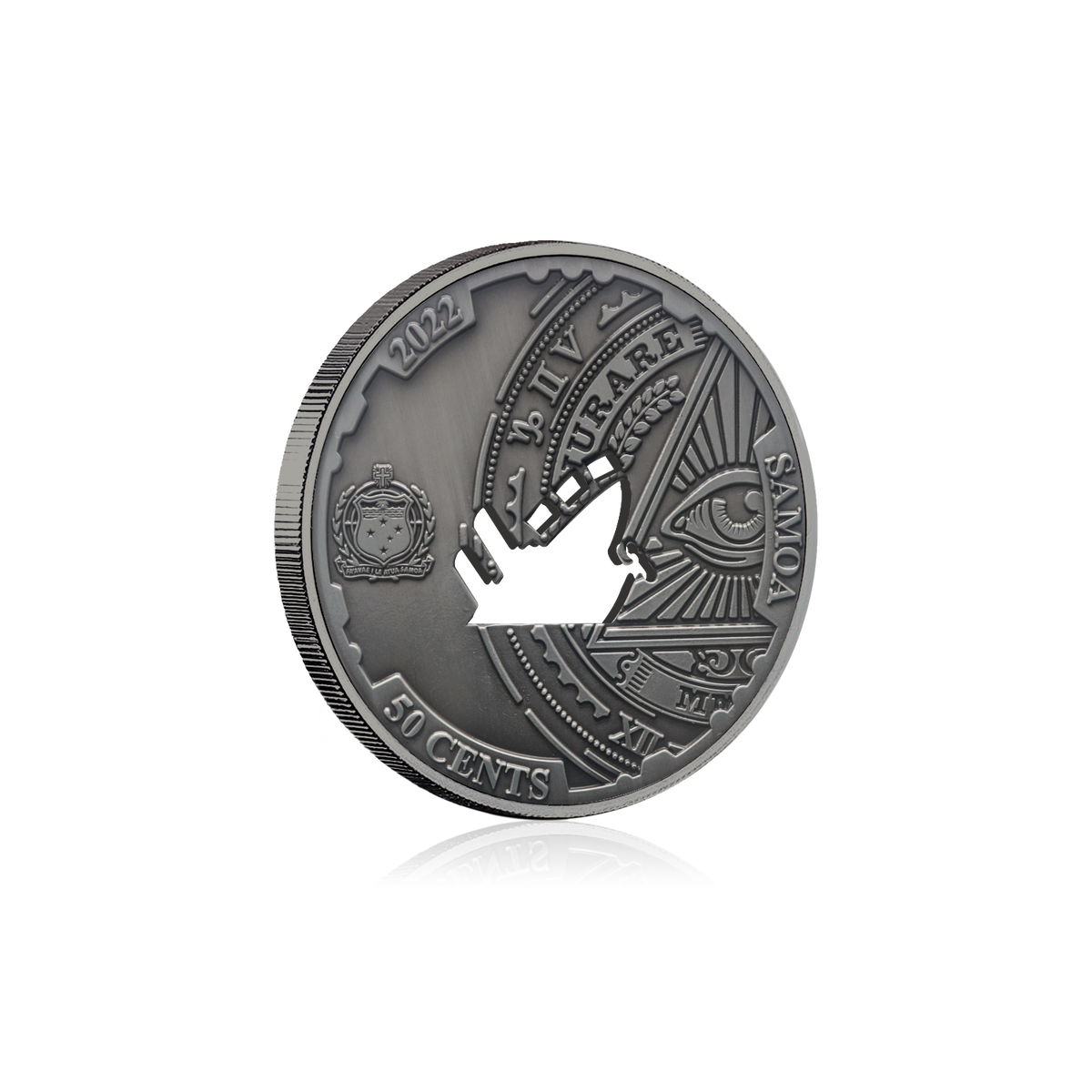 2022 Samoa Conspiracy Collection - Bermuda Triangle Cut-Out CN Coin in Card