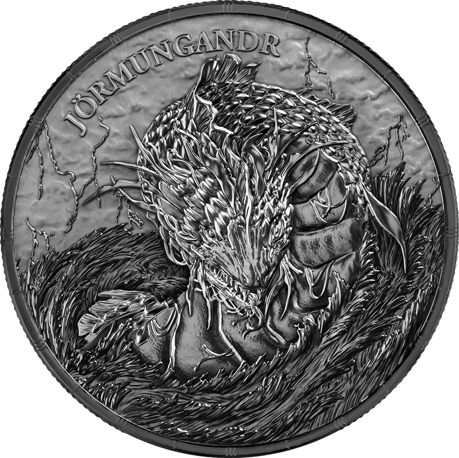 2026 Germania Ragnarok - Jormungandr Black BU 1 oz Silver Coin