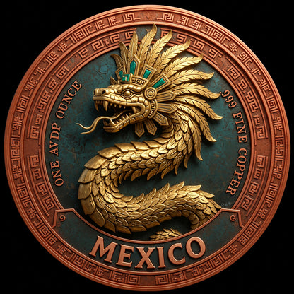 Angel de la Indepedencia Colorized 1 oz Copper Round (08/12)