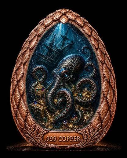Underwater Kraken Egg Dome Shaped HR 2 oz Copper Medal (07/09)
