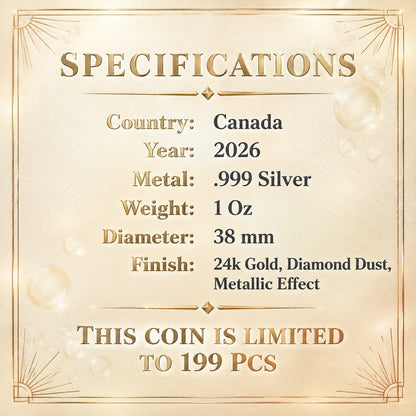 2026 Canada Maple Leaf Golden Champagne Edition 1 oz Silver Coin