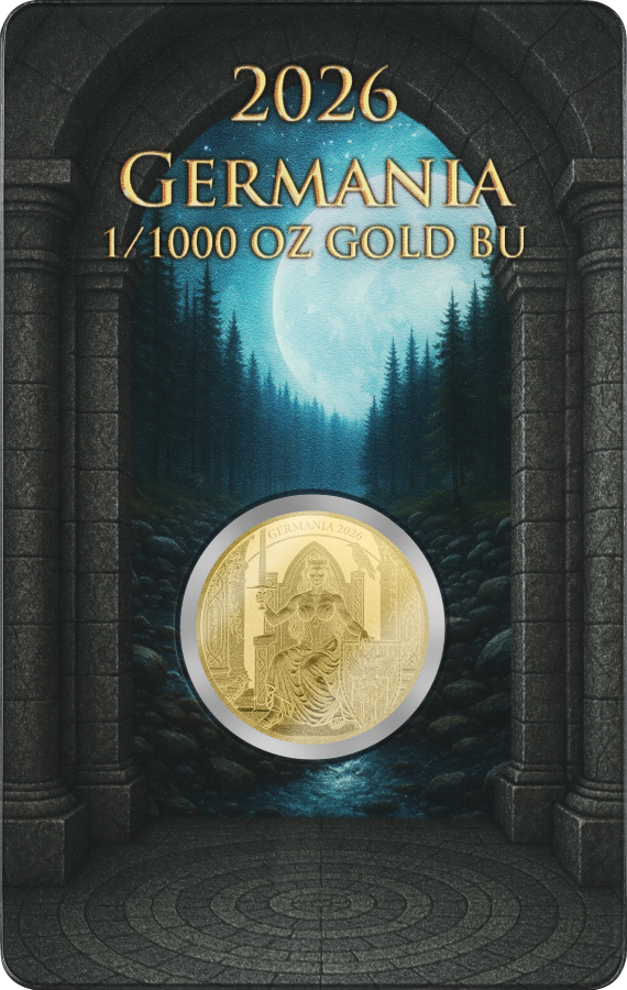 2026 Germania Lady Germania 1/1000 oz Gold Round in Card (07/13)