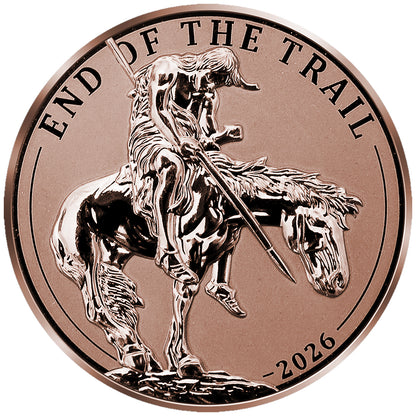 2026 Liberia End of Trail HR 1 Kilo Copper Coin - Capsule