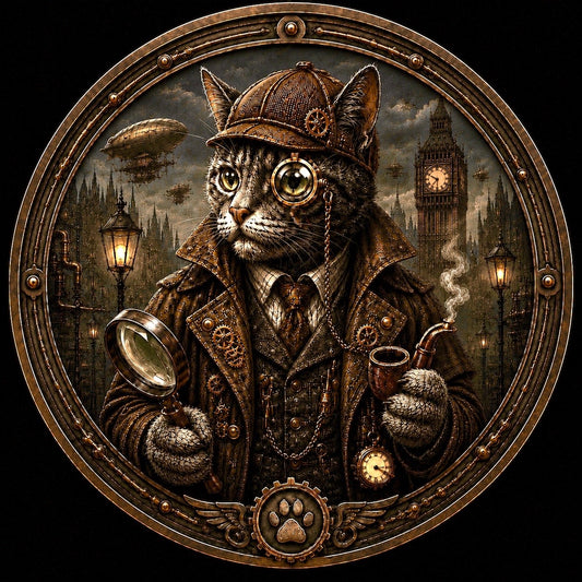 New Series! Steampunk: Purrlock Holmes 1 oz Copper (5/26)