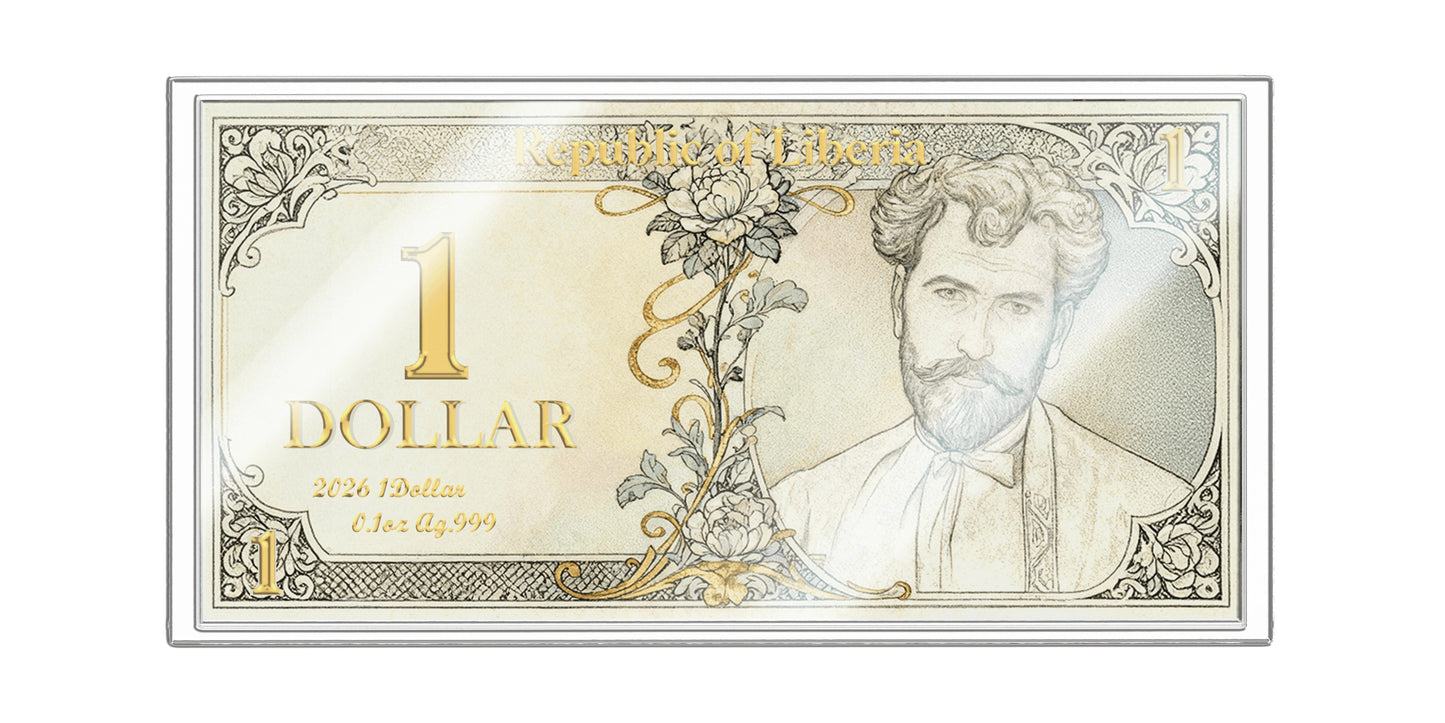 In Stock! 2026 Liberia The Four Seasons 1/10 oz Silver Note. In Silver We Trust!