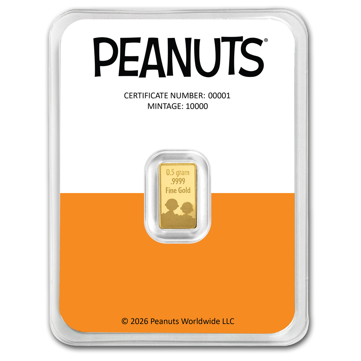 2026 PAMP Peanuts - It's the Great Pumpkin 60th Ann. 0.5g Gold Bar