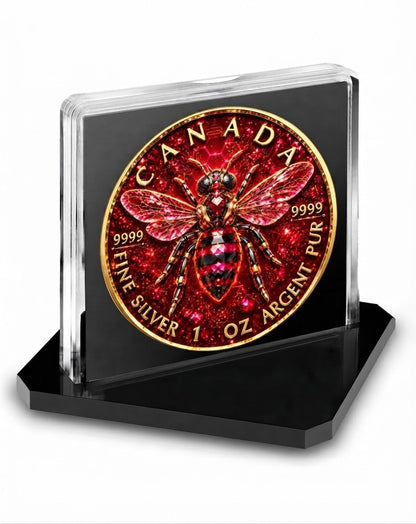 2026 Canada Maple Leaf Ruby Bee Edition 1 oz Silver Coin