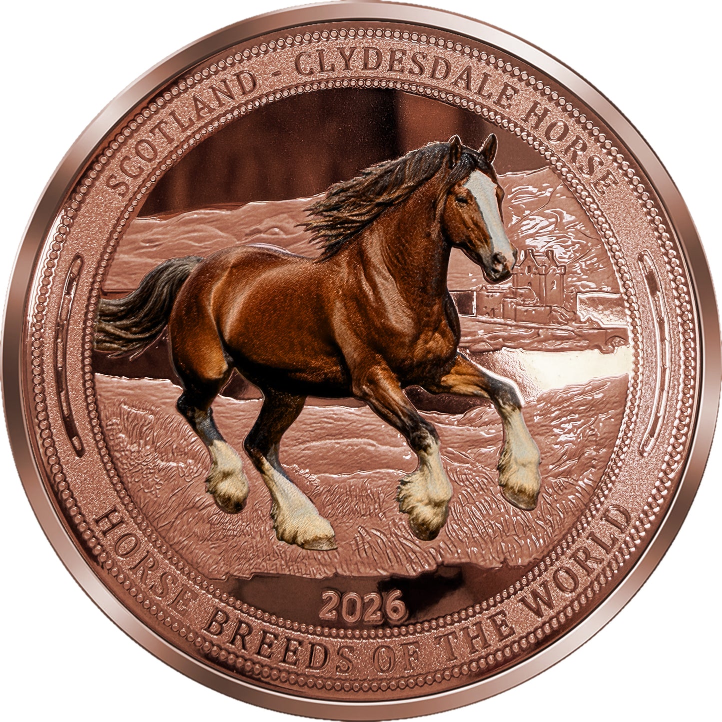2026 Liberia Clydesdale Horse 5 oz Copper Medal (07/03)