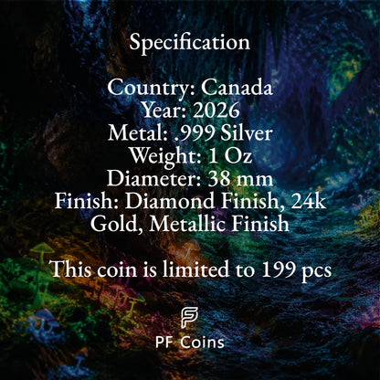 2026 Canada Maple Leaf Imperial Spectrum Edition 1 oz Silver Coin (07/23)