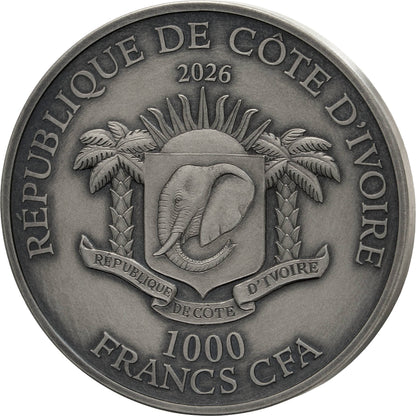 2026 Ivory Coast Big 5 North America - Mustang 1 oz Silver Coin