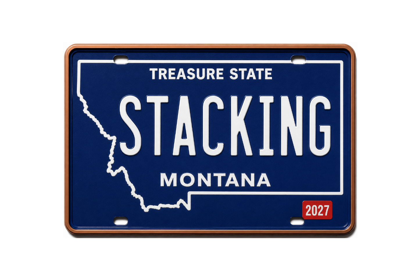 2027 Stacking Across America License Plate MICHIGAN Colorized 1 oz Copper Bar (Series 2)