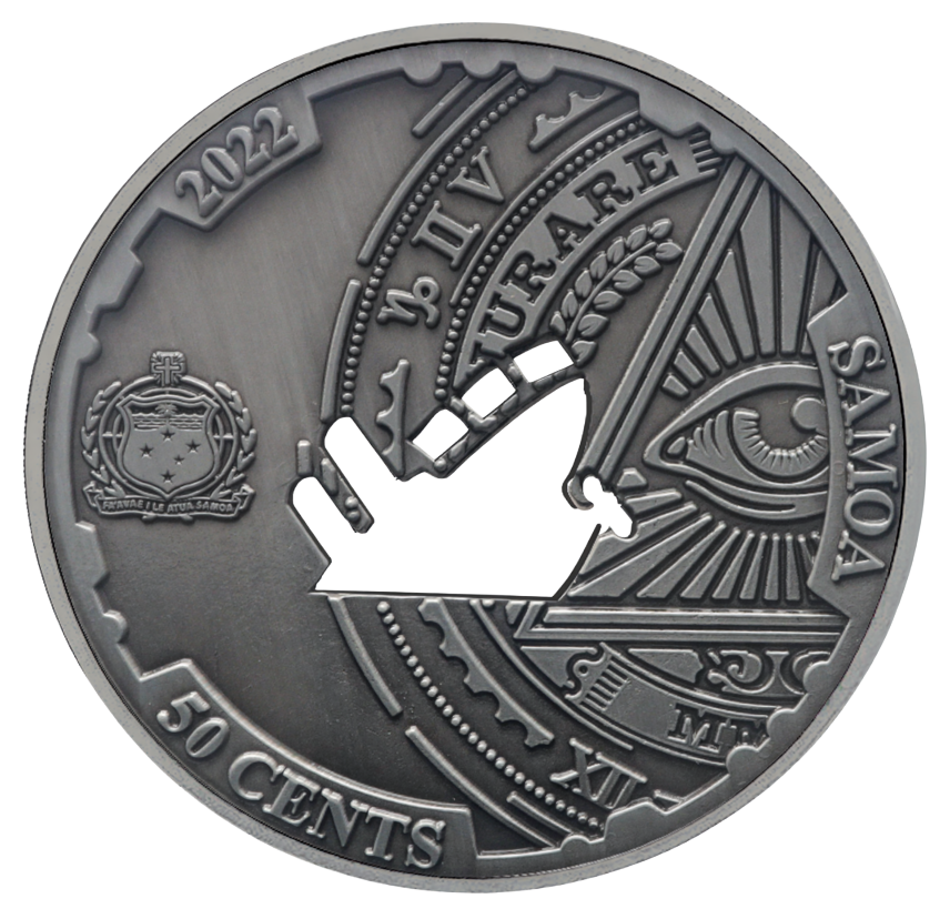 2022 Samoa Conspiracy Collection - Bermuda Triangle Cut-Out CN Coin in Card