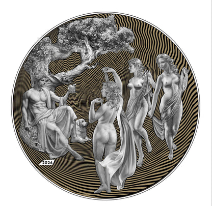2026 Cameroon Paris & the Three Graces Gold Gilt 2 oz Silver Coin (07/15)