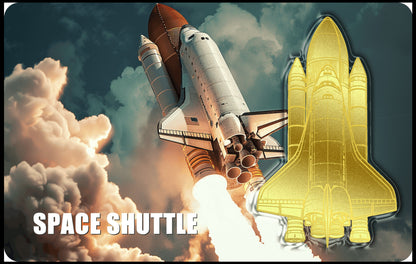 Space Shuttle Shaped 1/500 oz Gold Medal in Card (07/08)