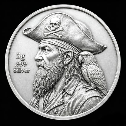 In Stock! 2026 Buccaneer's Bounty - Captain Blackbeard 3g Silver Medal
