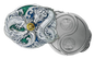 In Stock! 2024 China 2-oz Silver Split Two Dragons Antiqued Gilt Enameled Medal w/Pearl
