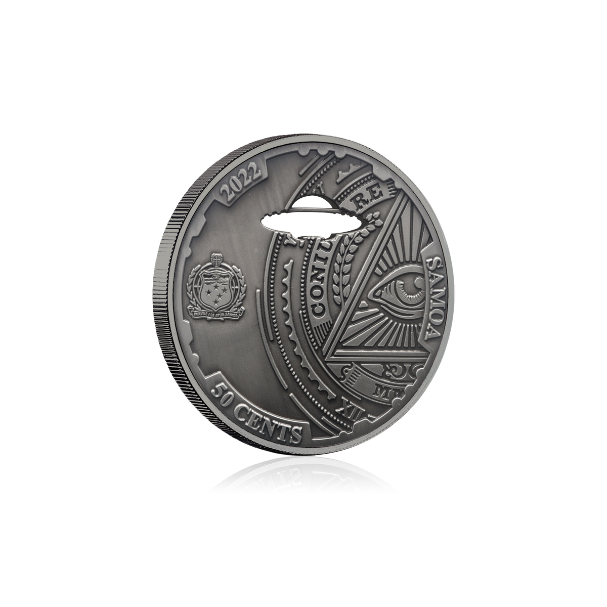 2022 Samoa Conspiracy Collection - Area 51 Cut-Out CN Coin in Card