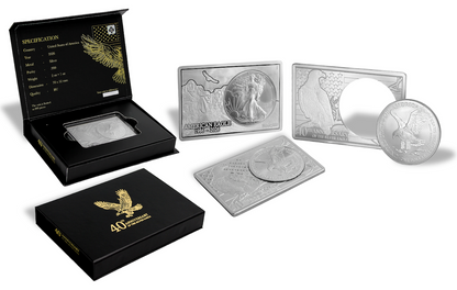 2026 U.S. Eagle 40th Ann. 3 oz Silver Coin in Bar