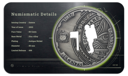 2022 Samoa Conspiracy Collection - Moon Landing Cut-Out CN Coin in Card