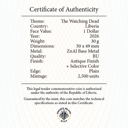 2026 Liberia The Watching Dead 30g CN Coin (06/26)