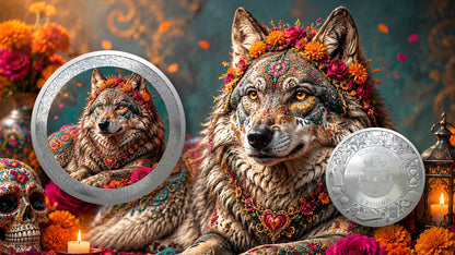 2026 Gibraltar Dia de los Muertos - Spirit Wolf 1 oz Silver Coin