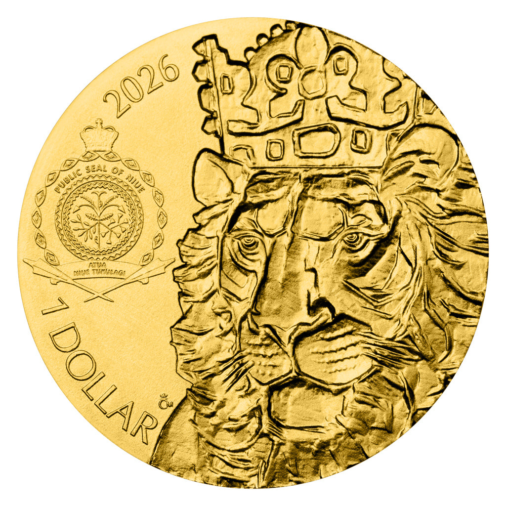 2026 Niue Czech Lion Incused BU 1/200 oz Gold Coin