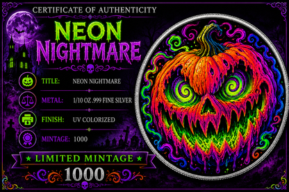Neon Nightmare Colorized 1/10 oz Silver Round