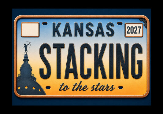 2027 INDIANA Stacking Across America License Plate Colorized 1 oz Copper Bar (Series 1) (07/07)