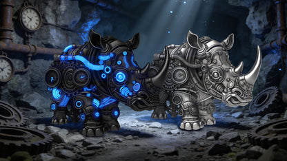2027 Cameroon Mech Rhino Shaped 2 oz Antique Silver Coin
