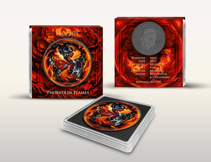 In Stock! 2025 Niue Phoenix In Flames Edition 1oz Silver Coin
