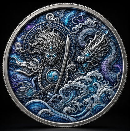 Legends of the East - Dragon Tide Colorized 1/10 oz Silver Round (08/11)