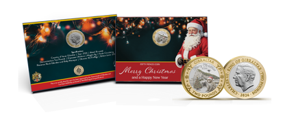 2026 Gibraltar Merry Christmas Colorized 2 Pounds 8g CN Coin in Card