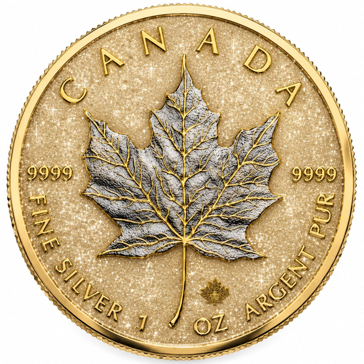 2026 Canada Maple Leaf Golden Champagne Edition 1 oz Silver Coin