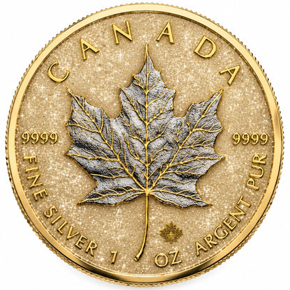 2026 Canada Maple Leaf Golden Champagne Edition 1 oz Silver Coin